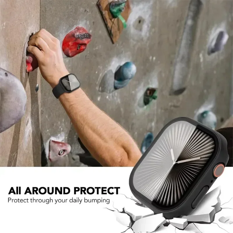 Силиконовый ремешок + чехол для Apple Watch Ultra3/2 49 мм 11 10 46/42 мм Магнитный сменный ремешок iWatch 9 8 7 45/41 мм 6 5 SE3 44 мм/40 мм