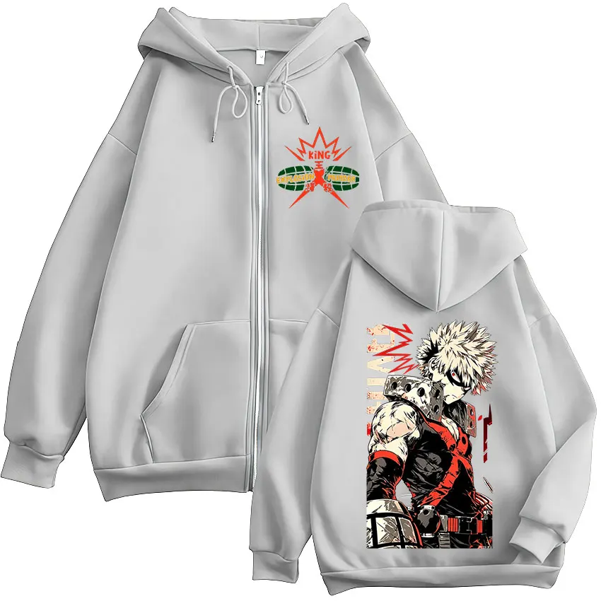 Anime My Hero Academia Katsuki Bakugo Reißverschluss-Hoodies Herrenbekleidung Mode Langarm-Kapuzenpullover mit Reißverschluss Mäntel Jacken – Detail 7