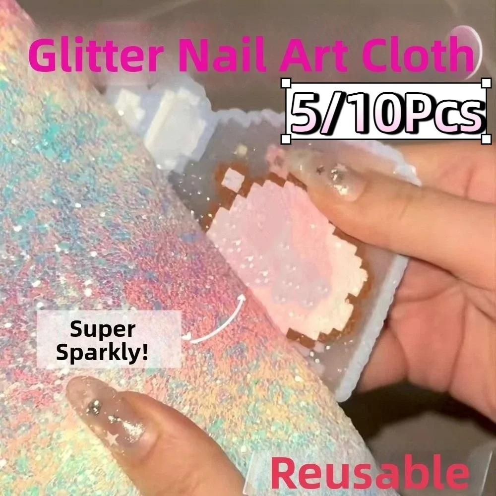 5/10Pcs Fuse Beads Rainbow Glitter Baking Cloth Non Stick DIY Melting Beads Baking Cloth Reusable Shining Heat Press Paper