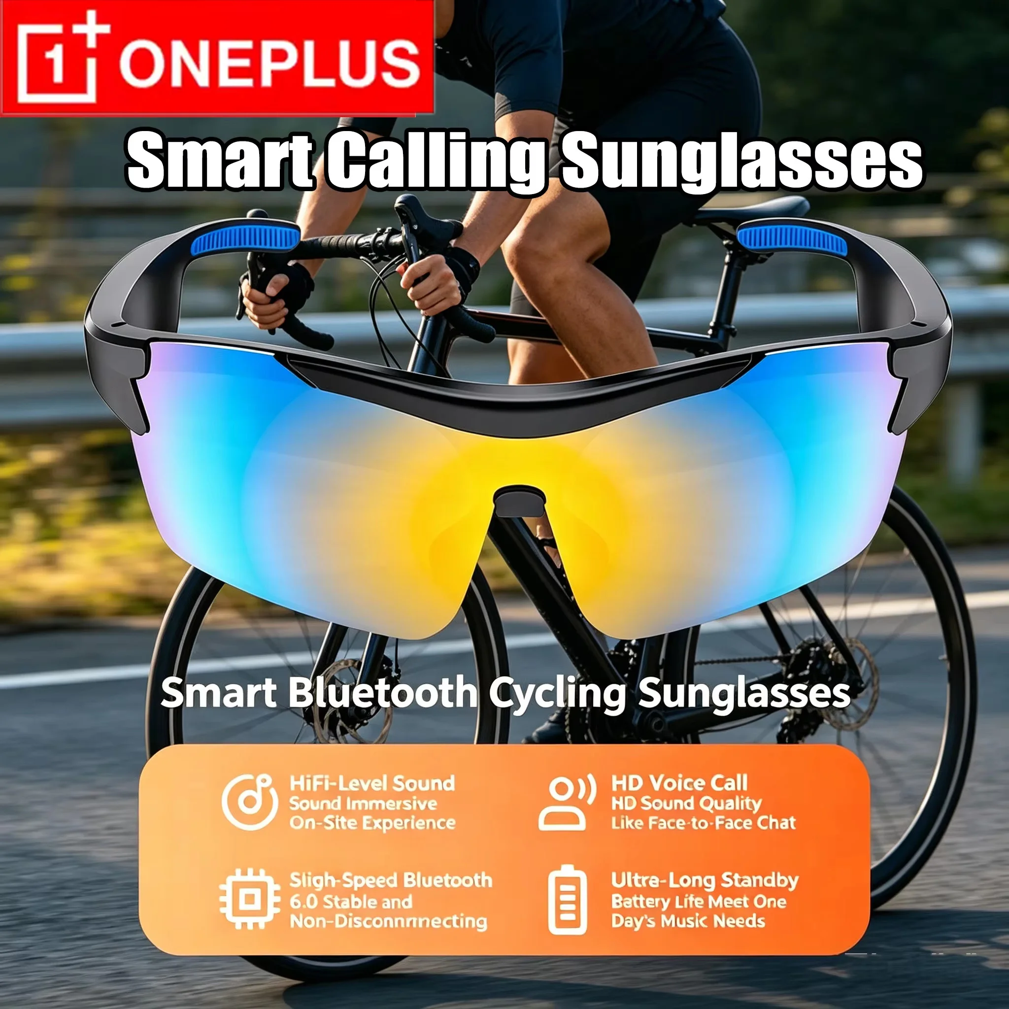 OnePlus AI-Powered Translation Bluetooth Glasses Bluetooth 5.4 for Outdoor Sports and Sun Protection Supports Calls and Music