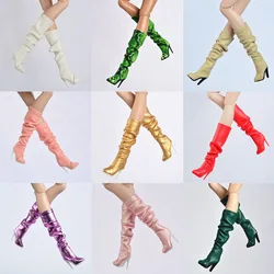 1/6 Scale Wrinkle Knee High Boots Trendy High Heel Shoes For 12inch Figure FR6.0 nu.face 3.0 Fashion royalty ⅡFR2 kissmela