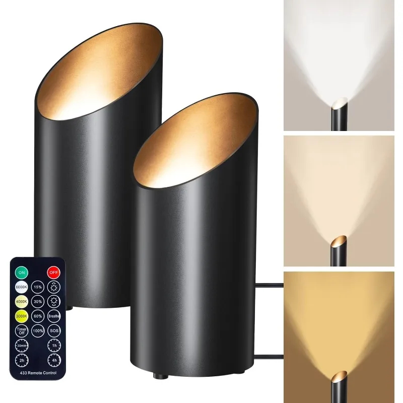 

2 Pack Floor Can Lights - 6000K LED Up Lights with Remote and Timer, 3 Color Temperatures and Dimmable Uplighting Spotlights