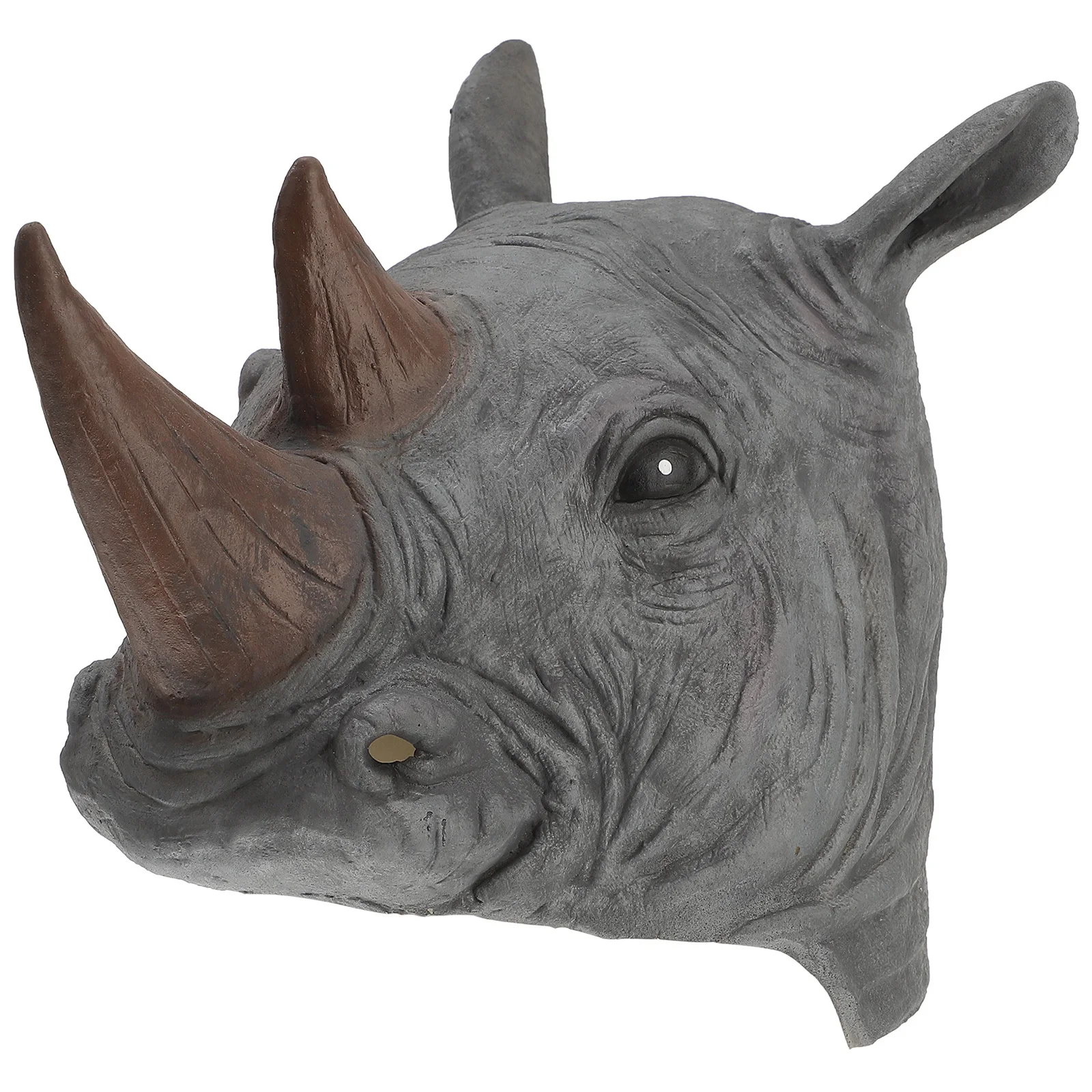 

Halloween Cosplay Rhino Mask Durable Latex Material Lifelike Scary Lightweight Easy Wear Party Performance Photo Props