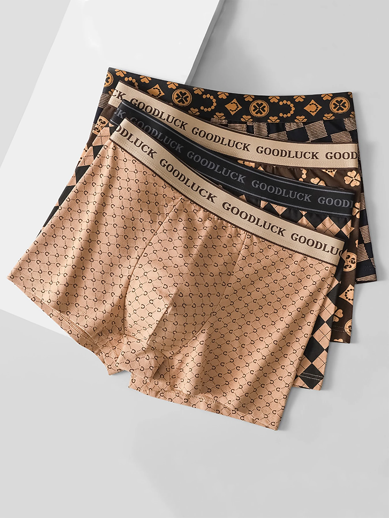4 Pieces Trendy Men's Underwear Sports Shorts Men's Boxers Luxury Men's Underwear Boxers Summer Thin Breathable