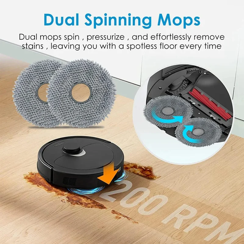 A44F-Mop Pads สําหรับ Roborock Q Revo Master/Q Revo S/Q Revo Pro/Q Revo Maxv/Q Revo Curv อุปกรณ์เสริมเปลี่ยน Mopping ผ้า