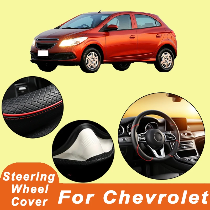 

For Chevrolet Series 38cm Car Leather Steering Wheel Cover- Anti-Slip, Wear-Resistant, All-Season, Universal | Cubre Volante