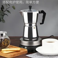 Pot Moka en aluminium avec brûleur électrique, cafetière supérieure, percolateur à expresso, bouilloire chauffante pour la maison, 150, 300, 600 1