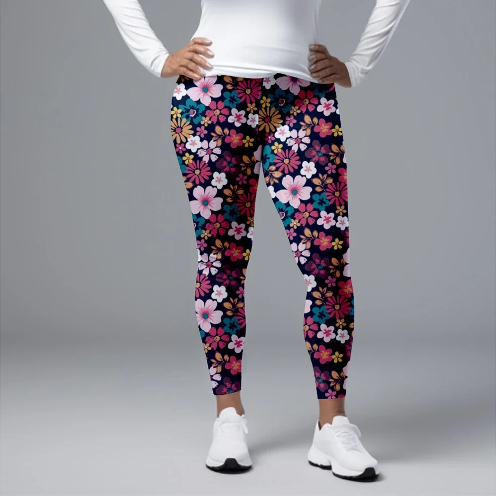 LETSFIND High Quality Fashion Fitness Leggings High Waist 3D Flowers Pattern Digital Print  Casual Trousers Woman's Leggings