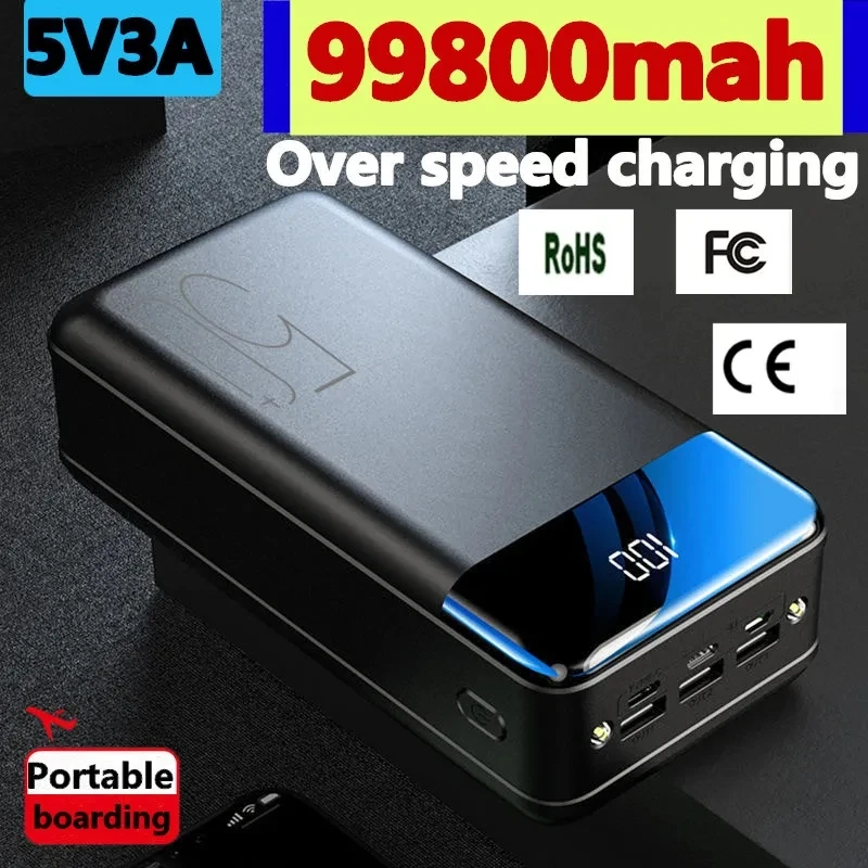 باور بانك للشحن السريع بسعة كبيرة ، 99800 mAh ، 100000mAh ، طاقة يونيفرسال للجوال ، 5 فولت ، 3A ، أصلي ، علامة تجارية جديدة ، أصلية