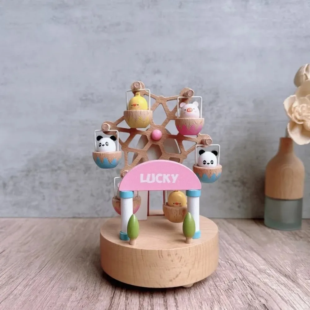 Windmill Music Box Creativity Solid Wood Handicraft Marry Souvenir Festival Supplies Valentine's Day Christmas Birthday Gift