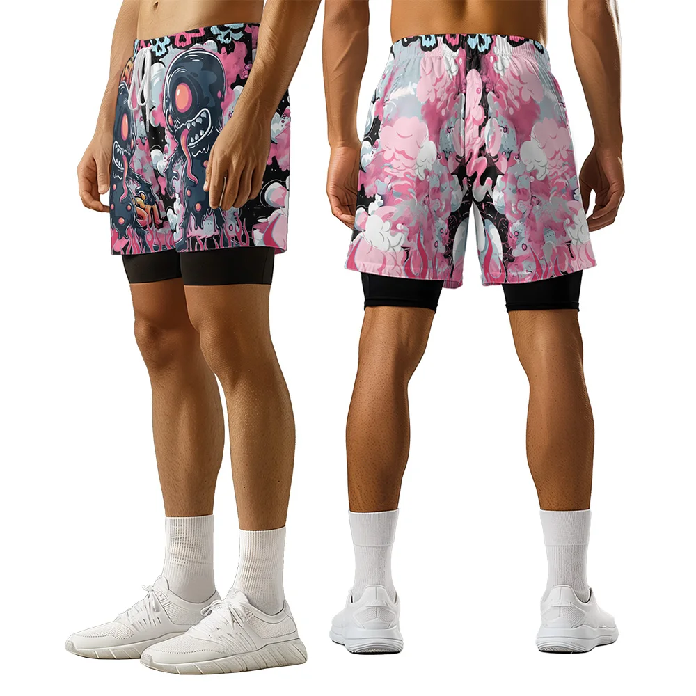 

2024 new original design cartoon cute summer 3D printing casual trend sports high street basketball shorts men's shorts
