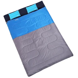 Desert Fox Saco de dormir doble portátil para parejas, bolsa de viaje ligera con 2 almohadas, 220x150CM
