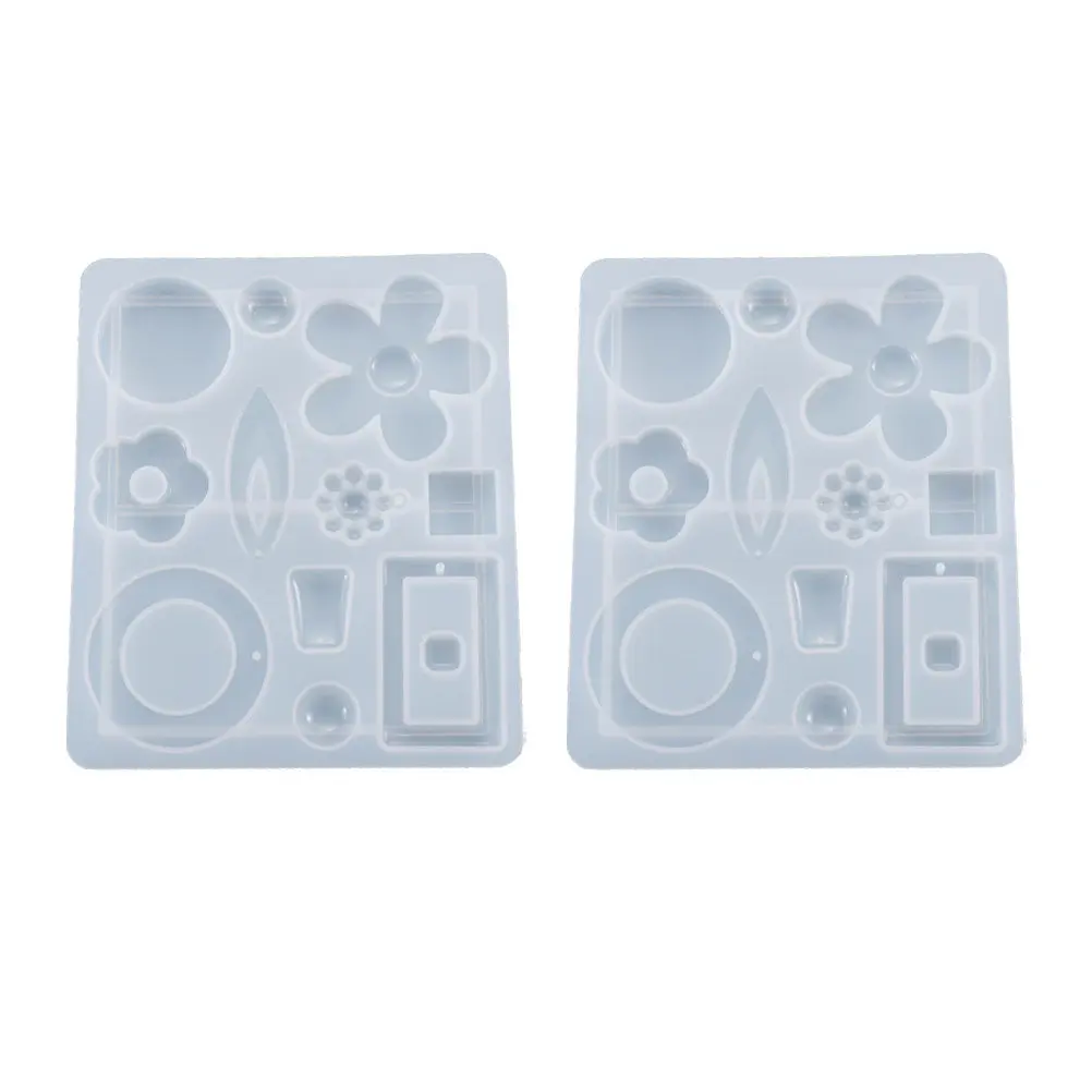 2Pcs DIY Silicone Earring Molds for Epoxy Uv Resin Crafting Clear Mold with High Tear Strength Great for Family Fun