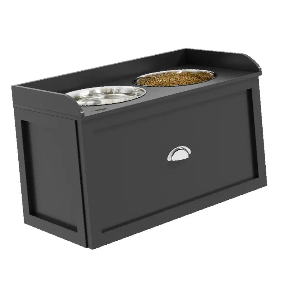 Elevated Dog Dining Set with Stainless Steel Bowls
