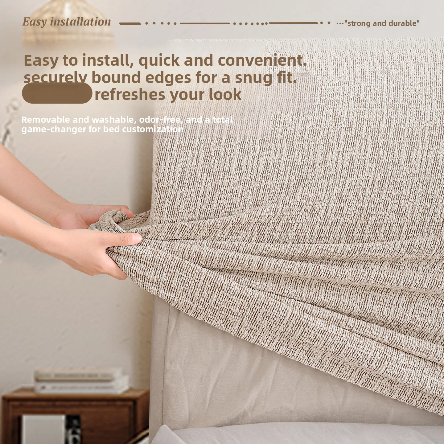 Elastic Thickened Bedside Cover All-inclusive, Four-season Soft Bag Bedside Cover, Backrest Dust Protective Cover