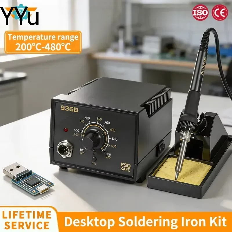 for 936 9 in 1 Soldering Iron Kit 60W Digital Soldering Station Adjustable Temperature Welding Tool for Electronics Phone PCB