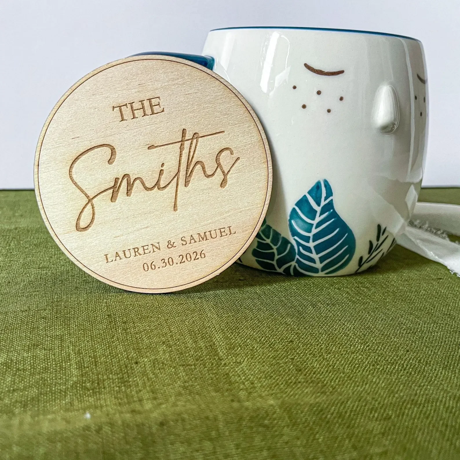Personalized Wedding Coaster Keepsake Engraved Wood Bridal Shower Guest Favor Custom Party Favours Wedding Place Cards Names