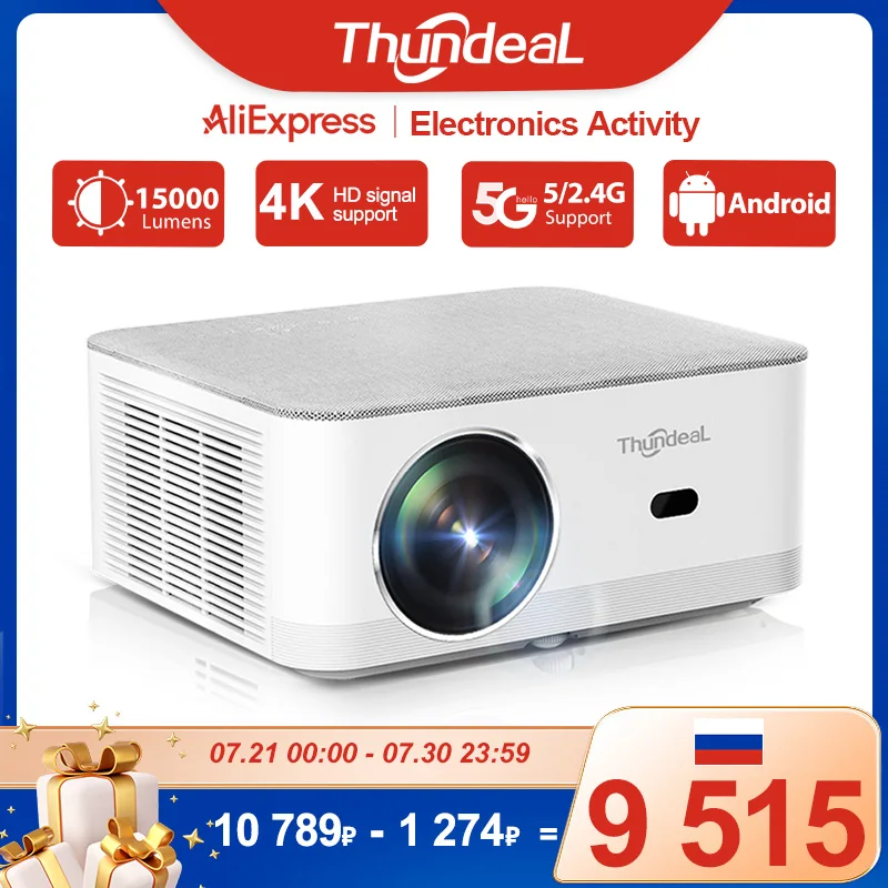 

ThundeaL TD92 Pro Full HD Projector Portable Home Theater for 2K 4K 1080P Video Android WIFI Phone TD92Pro Beam Projector Cinema