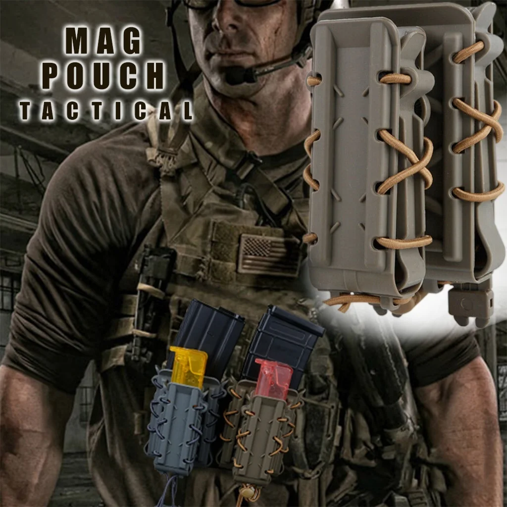 Tactical Molle Magazijn Pouch 9Mm 5.56 7.62Mm 45acp Ar15 Airsoft Fast Mag Pouch Quick Release Case Met Riem Clip