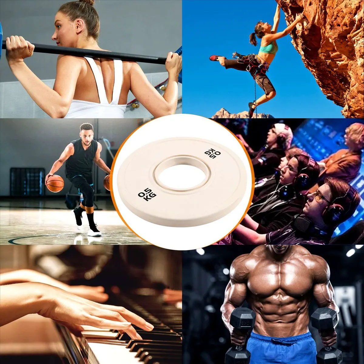 Top 2X Gym Micro-Type Plates Dumbbell Weight Plate Rubber Fractional Weight Plates Add-on Aperture 50.4mm 0.5KG