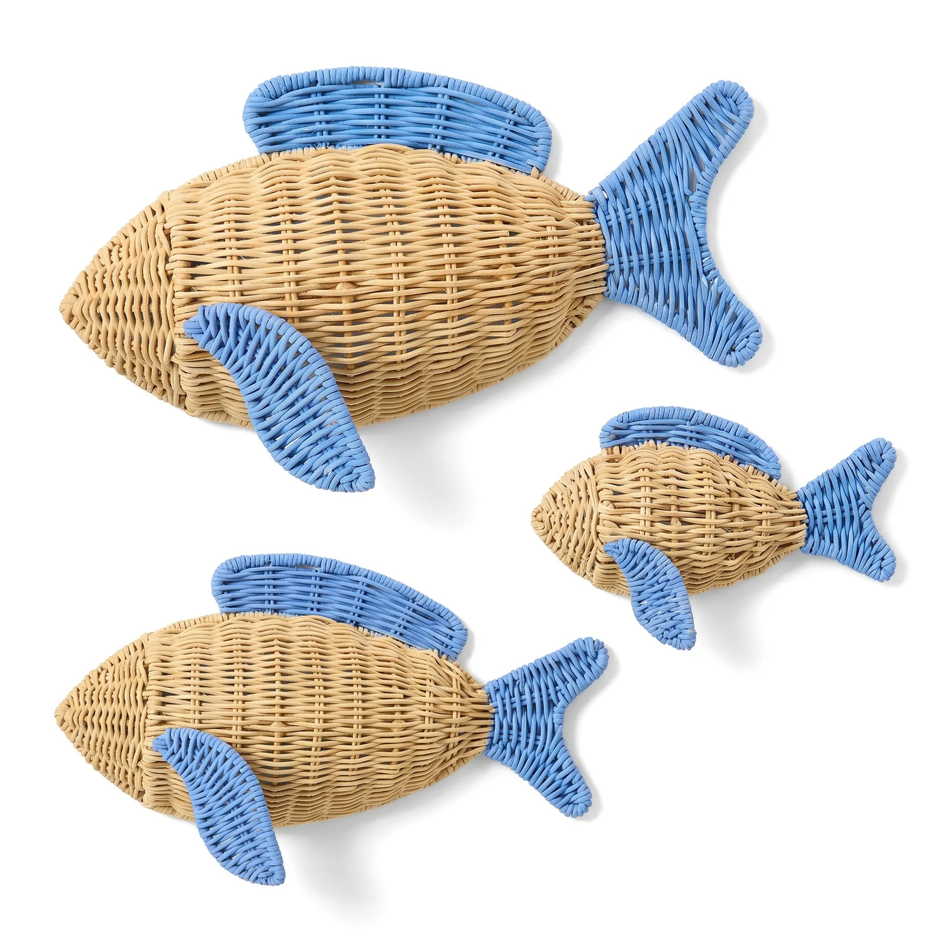 

Home Decor Nordic rattan fish-shaped animal hangings hotel restaurant wall hangings marine series rattan animal wall decorations