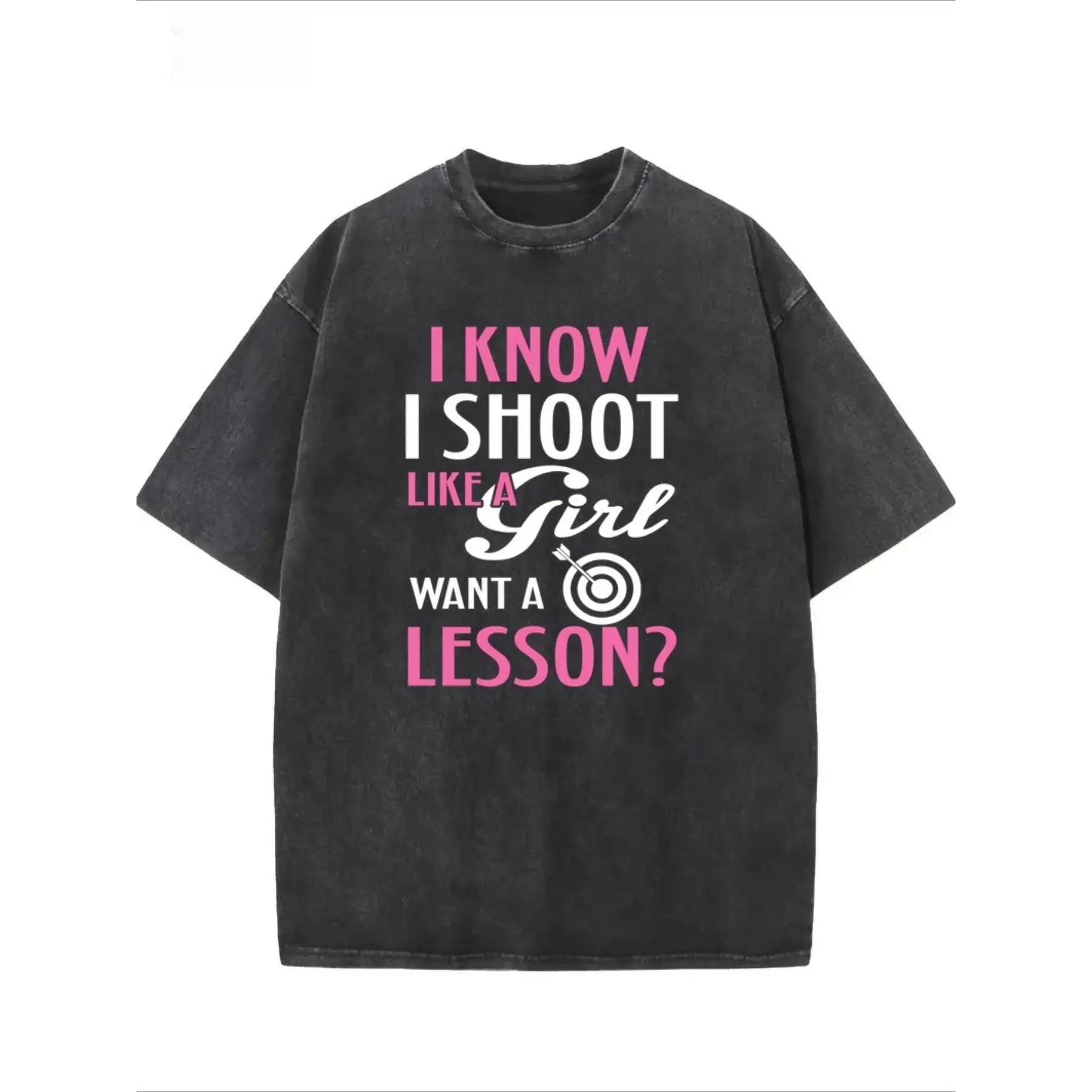 

Funny T-Shirt "Shoot Like a Girl" Graphic Tee Women's Empowerment Humor Sarcastic Shooting Sports Gift Cotton Top