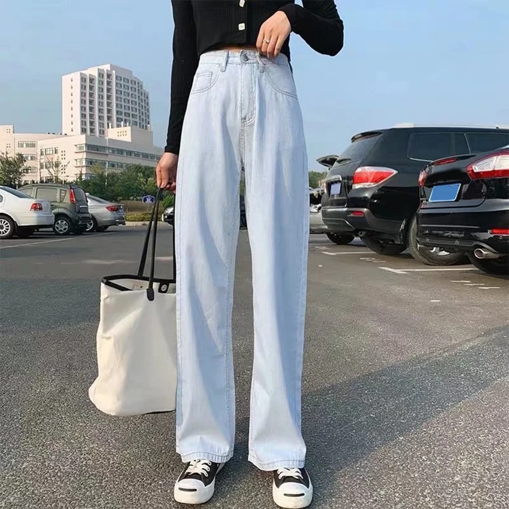 Spring Autumn Fashion Casual Straight-leg Everyday Use Slight Stretch Fabric Solid Pattern Brand New Condition