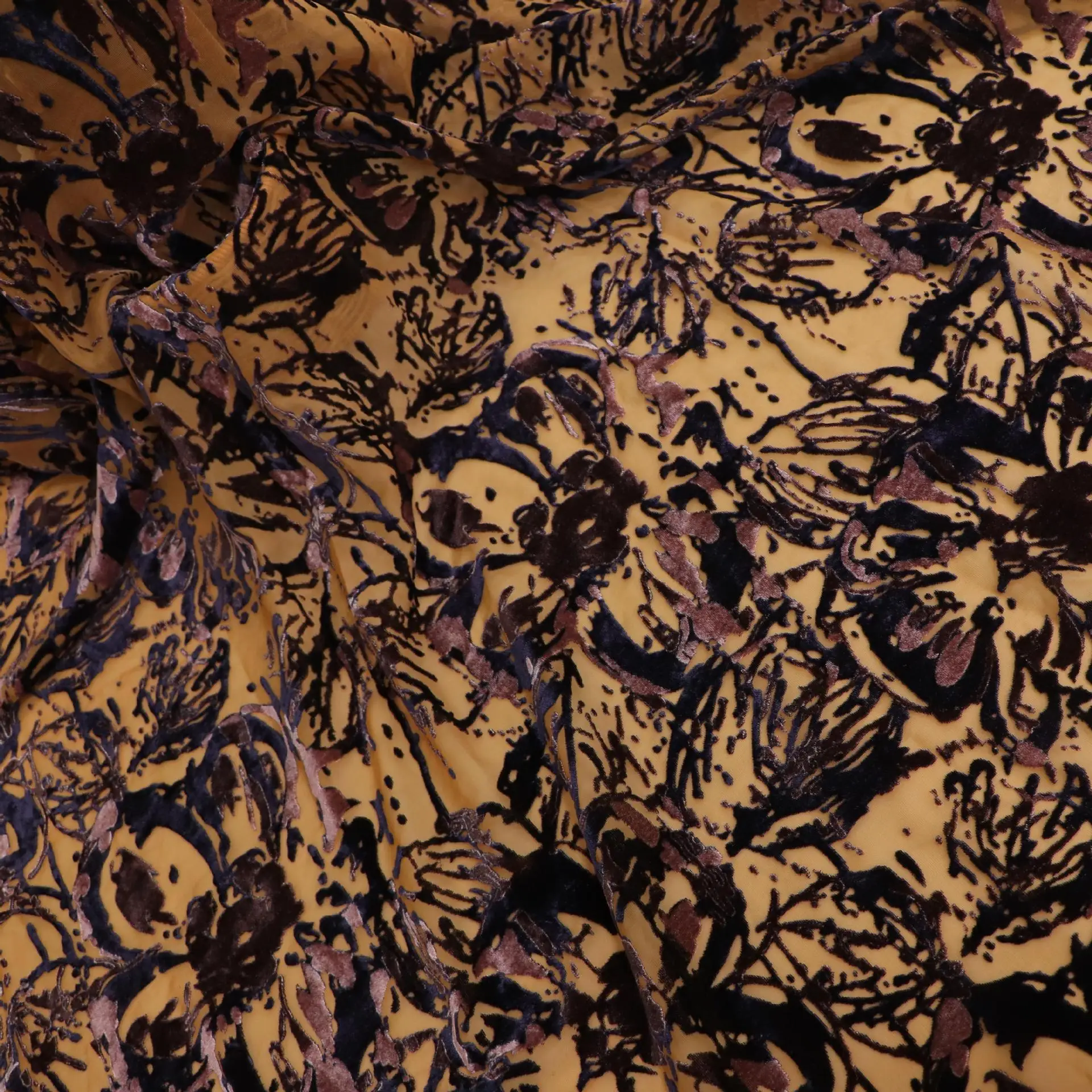 

9310 Woven Brocade Sticky Velvet Printed Burnt out Burnt Velvet Fabric Nightdress Dress Cheongsam Cloth