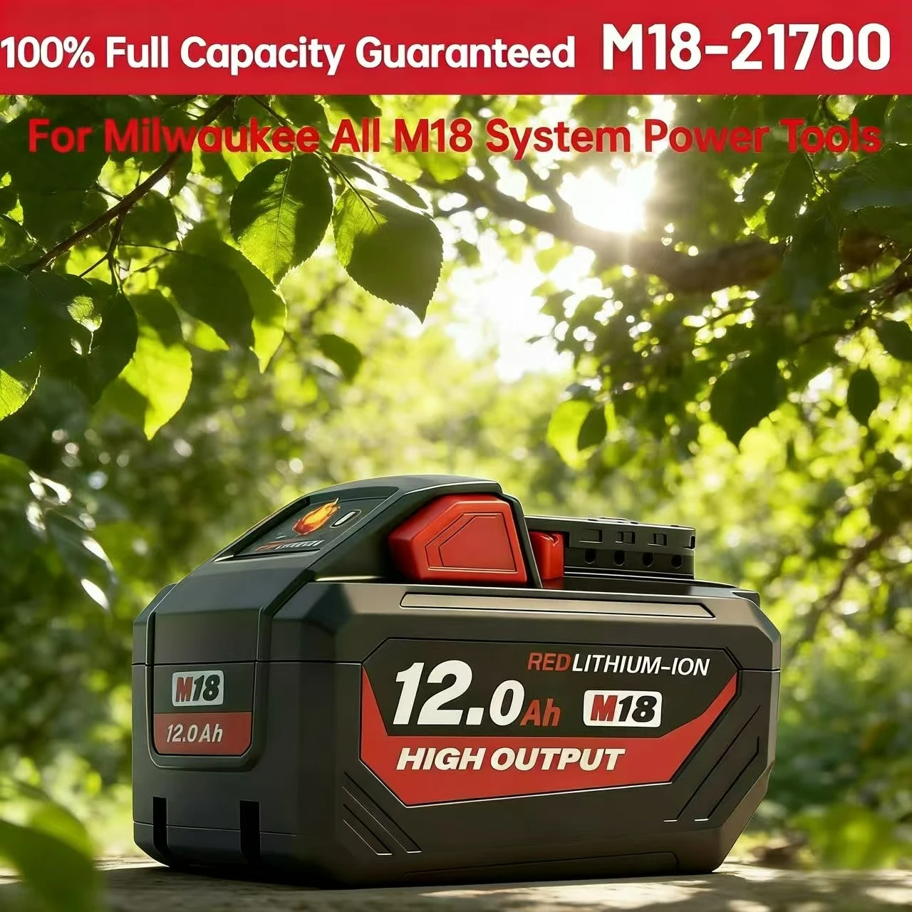 

For Original Milwaukee battery，M18B5 5AH，6AH 8AH 12AH，M12-18FC Charger，For Milwaukee M18 18V 4811-1850 1815 Tool Lithium Battery