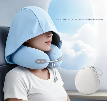 Hoody Travel Pillow Upright Seat Sleeping cozy Anti-Dust Mite In-Stock for car airplane