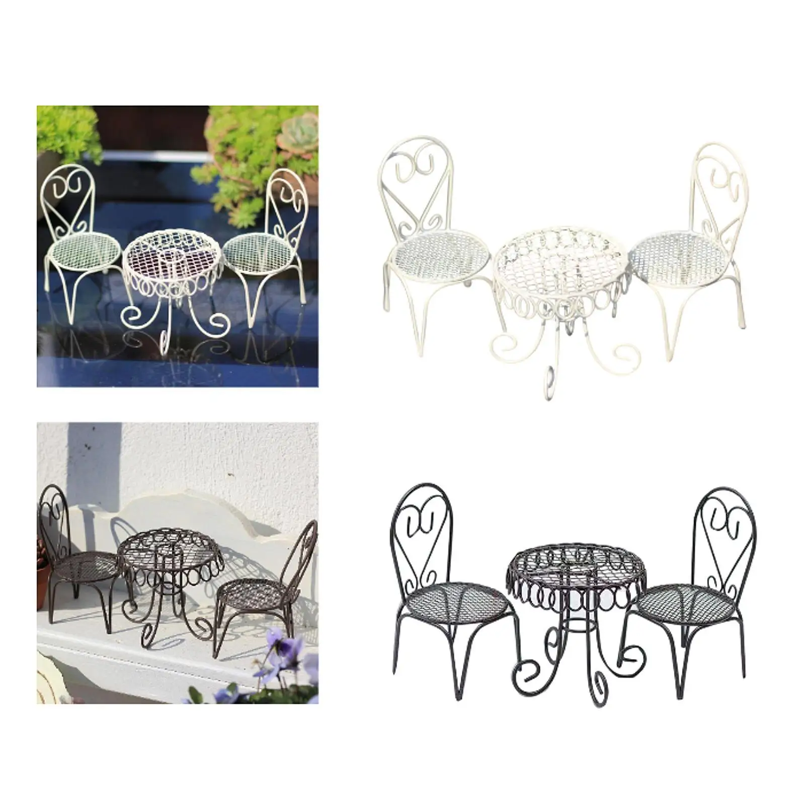 Ensemble de meubles pour maison de poupée, Mini Table et chaises, accessoires Photo modernes, échelle 1/12