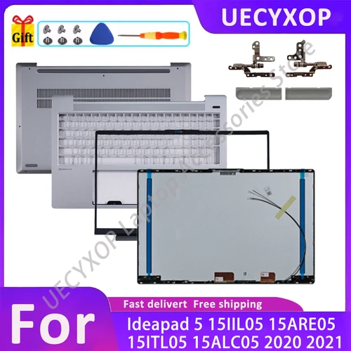 Imagen 1 del producto Nuevo para Ideapad 5 15IIL05 15ARE05 15ITL05 15ALC05 2020 2021 cubierta trasera LCD para portátil/bisel frontal/bisagras carcasa superior