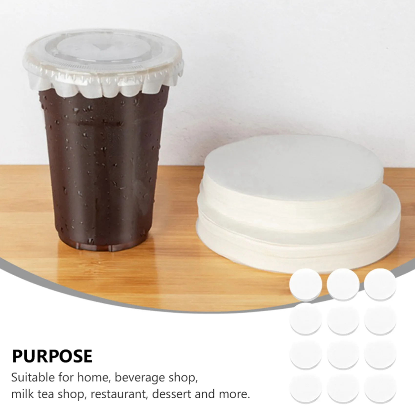 MSOR 1000X Round Shape Leak Proof Paper Film Coffee Spill Proof Gasket Leak Proof Paper Films,for 7-9.5cm Cup
