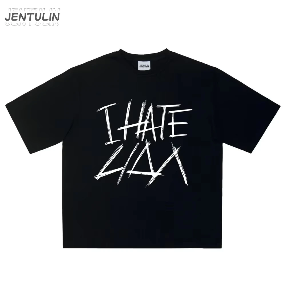 Camiseta con estampado gráfico de gran tamaño, ropa de calle informal Unisex, Top de algodón suave y transpirable, Camiseta estampada divertida, estilo Anime Y2K Goth Sh