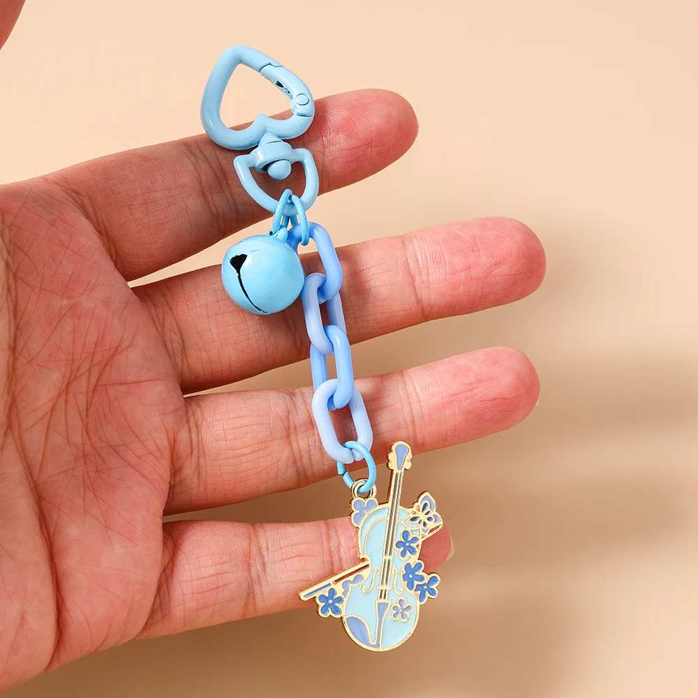 Neuer Musikinstrument-Schlüsselanhänger Violine Schlüsselring Anhänger für Frauen Mädchen Handtaschen-Deko DIY Handgemachter Schlüsselanhänger Geschenke – Detail 2