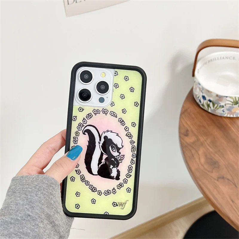 Flor selvagem ai borboleta doce cisne lago caso de telefone para iphone 16 15 14 13 12 pro max wf pouco fedorado amor coração veados capa