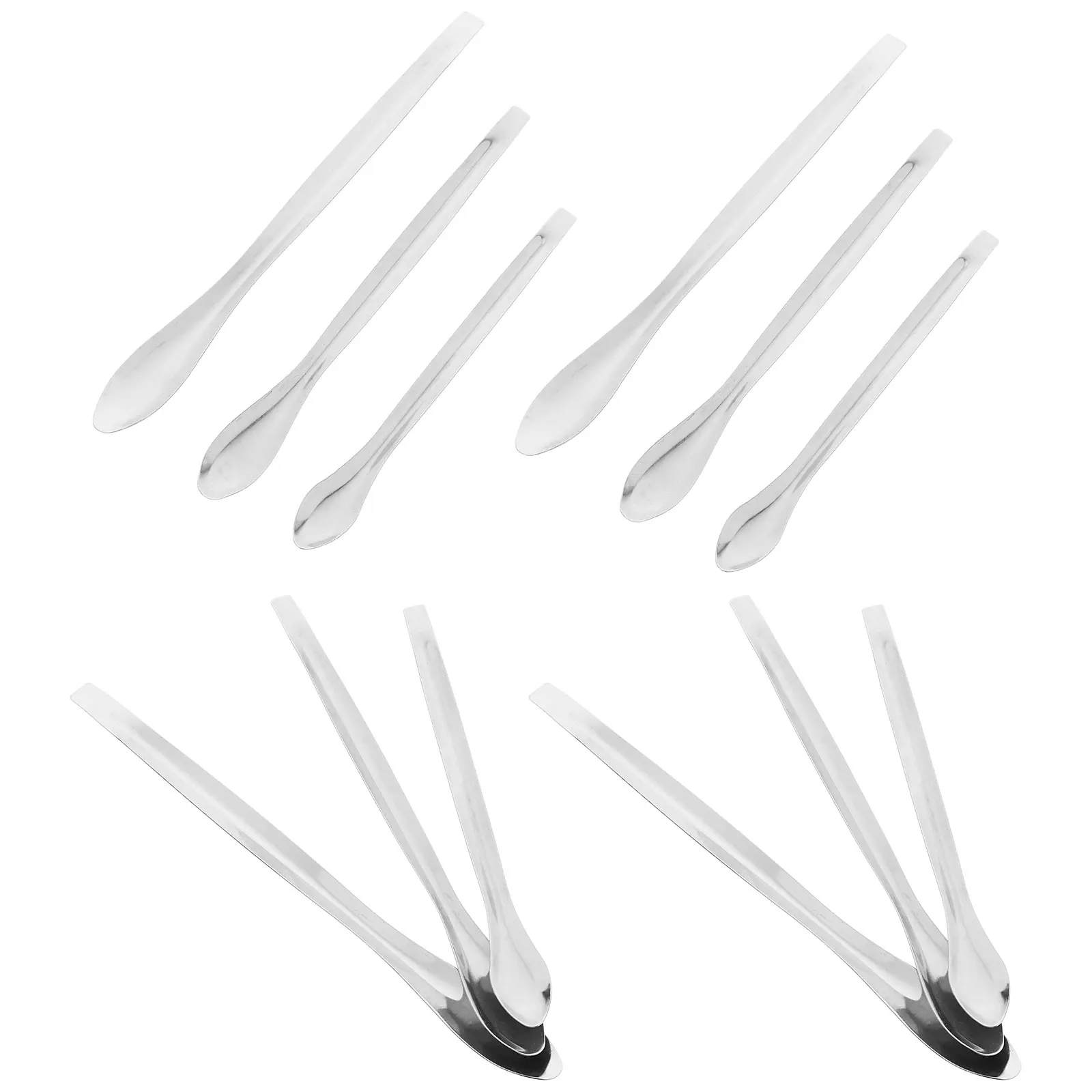 

12 Pcs Stainless Steel Medicine Laboratory Sampling Scoop Foldable Mixing Spatula Reagent Tool
