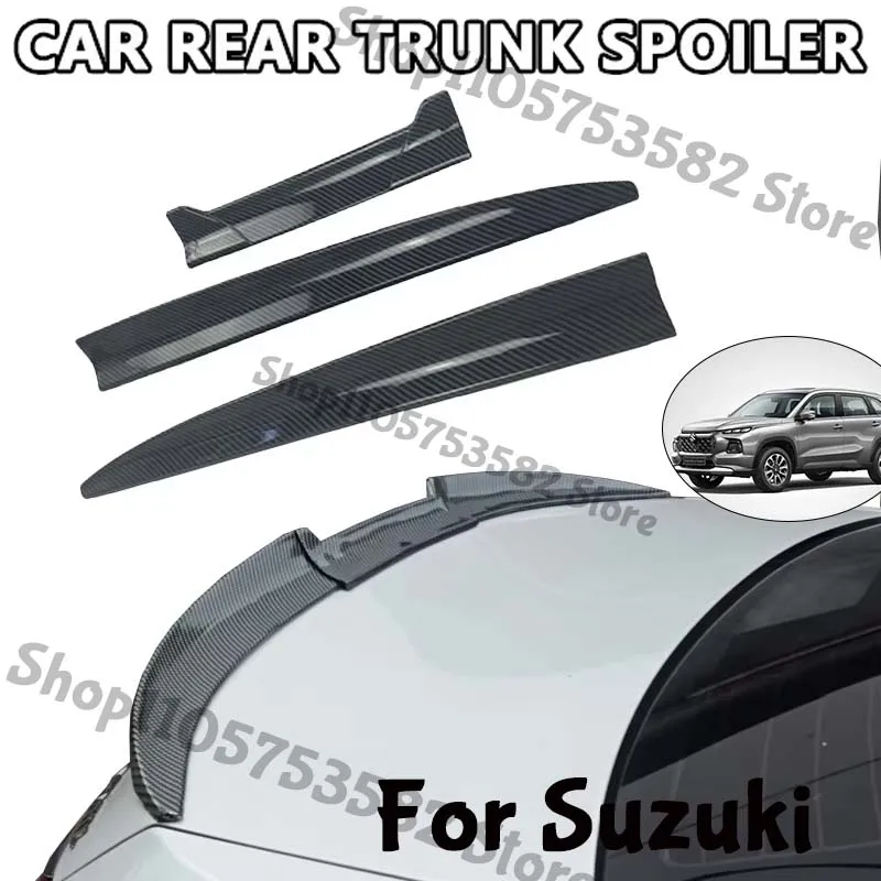 3Pcs DIY Cuttable Rear Trunk Spoiler Roof Wing Matte Black Universal Car Spoiler For Suzuki Sedan Hatchback Modification