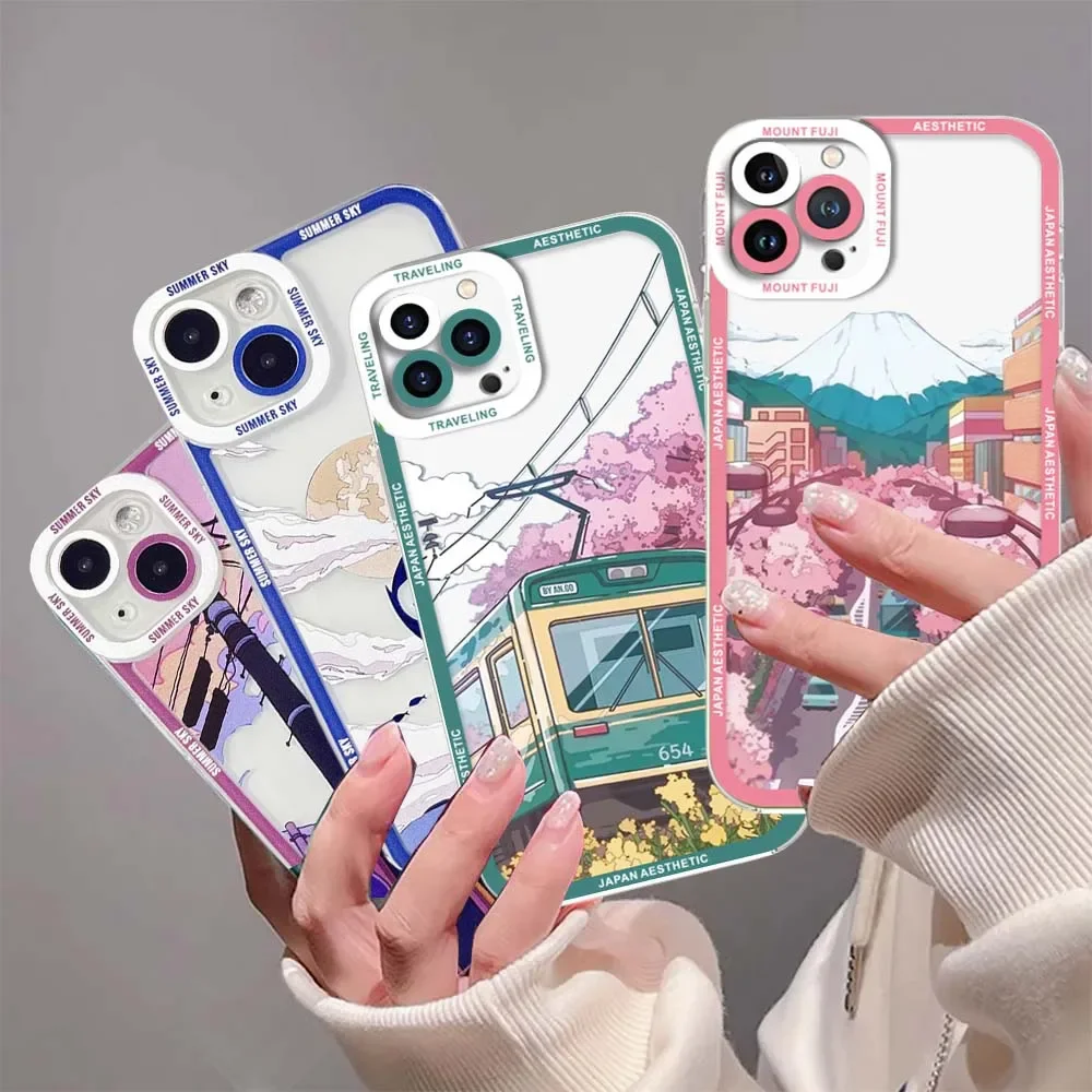 Case For Redmi Note 13 Pro 4G 5G Japanese Anime Scenery Lens Protection Soft TPU Cover For Redmi Note13 Plus 13Pro 13C Coque