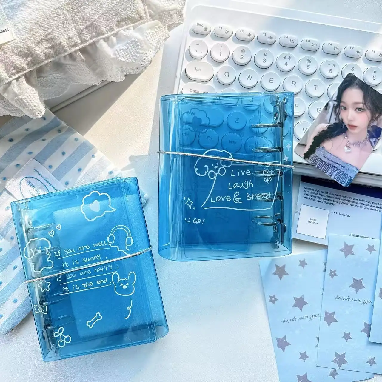 Cute Puppy M5 Binder Notebook Cover Portable Loose Leaf Shell Card Photo Organizer Journal Protector Collecting Card Photo Cover