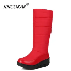 Winter Warm Waterproof Down Padded Snowshoe Women's Middle Boots Thickened Wool Student Cotton Shoes With Thick Soles x1075