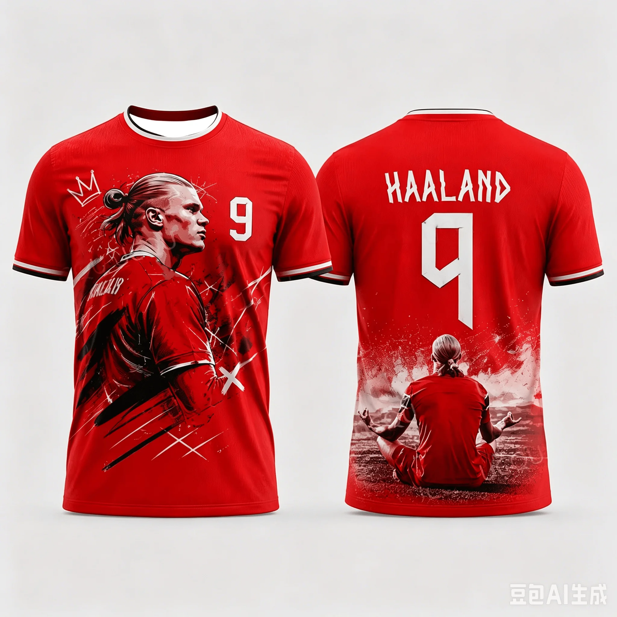 Norway # Haaland No.9 # Breathable Speed Drying Outdoor Sports and Leisure Men's and Women's Short sleeved T-shirt