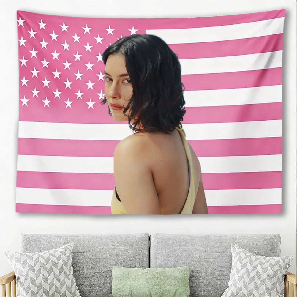 G-Gracie A-Abrams Pink American Flag Tapestry Wall Hanging Pop Singer Poster Decorative Blanket Bedroom Living Room Home Decor
