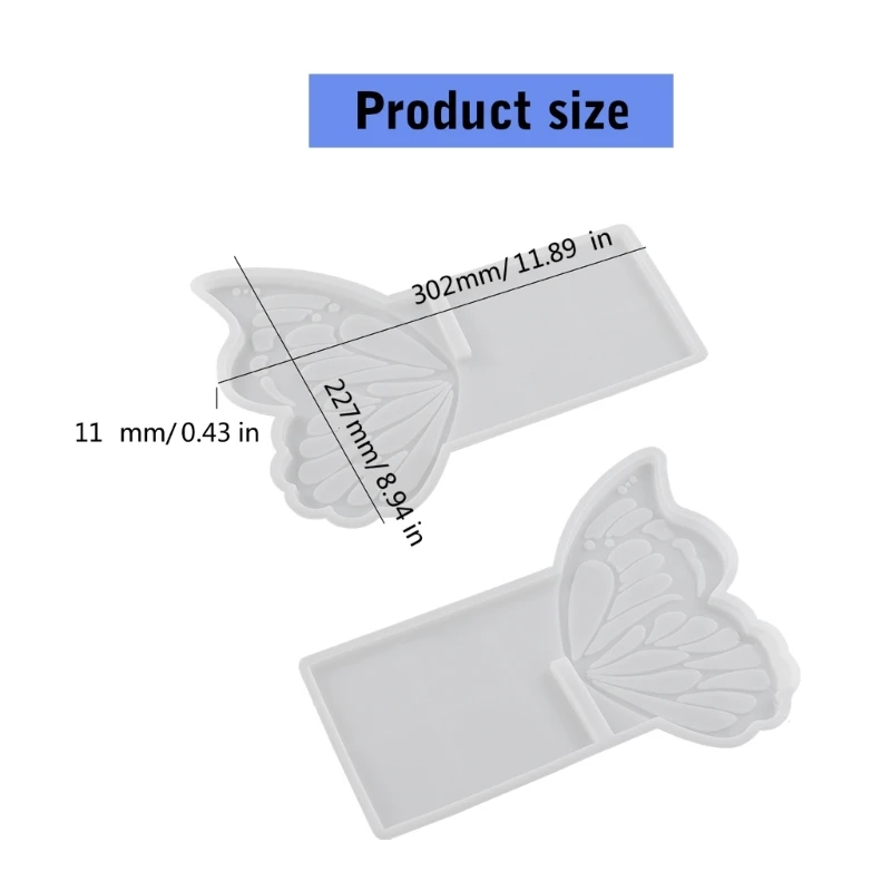 Stampo versatile in silicone a forma farfalla per scaffali per libri Stampo per decorazioni per scaffali in resina epossidica