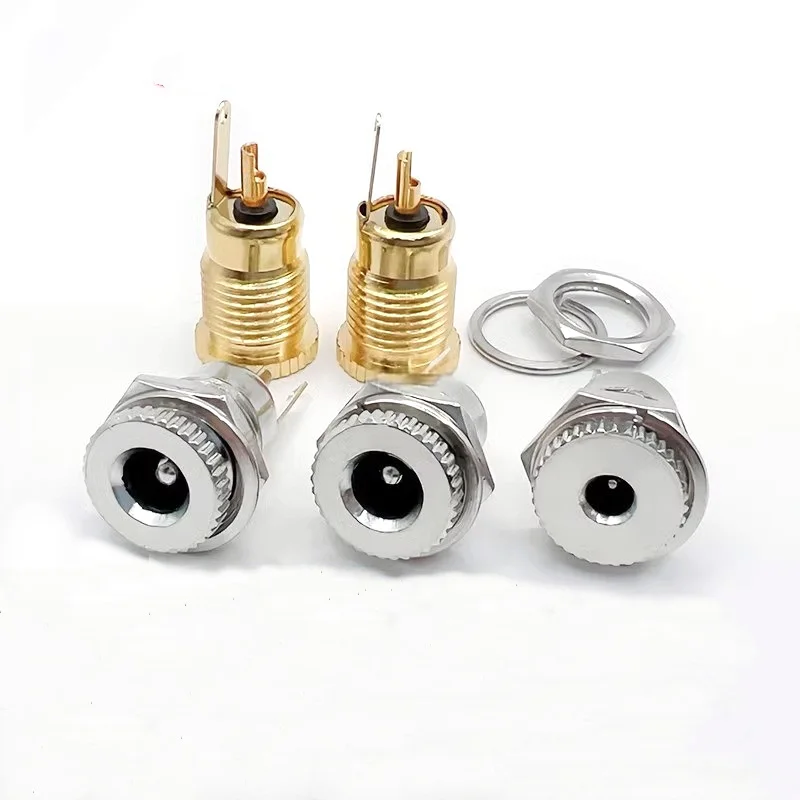 5PCS All copper DC-099 thread 5.5x2.1/2.5 mmDC power socket 3.5 * 135MM high current charging female seat