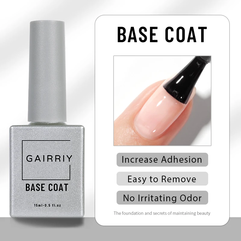 Gairriy Gel Nails 15ml Base Coat Top Coat Matte Coat Primer Function Nail Polish Semi-Permanent Soak Off UV LED Nails Art Salon