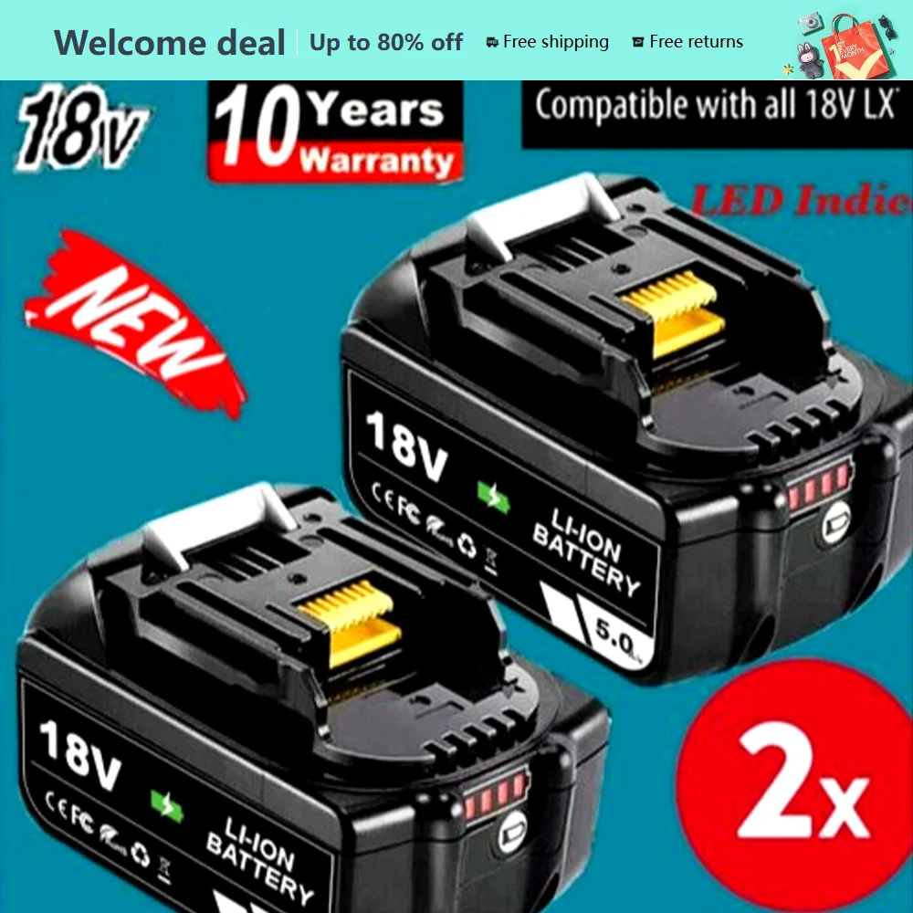 

For Makita 18V 6Ah batteries for Makita DTD173,DGA404,DHW180 Cordless Washer,DHR242,Impact Driver Drill,Screwdrive power tools