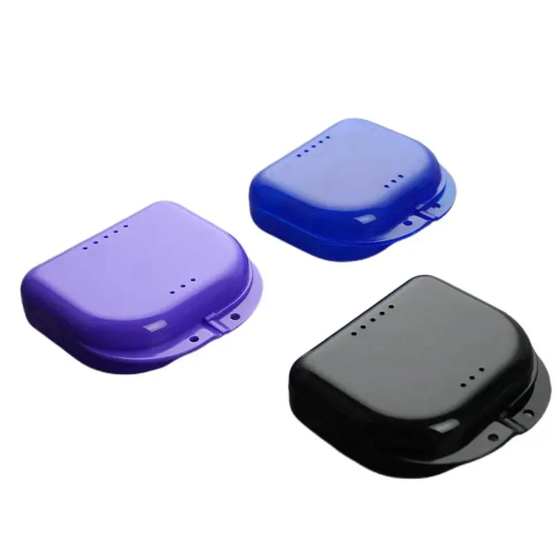 1pcs Tooth Retainer Small Hole Tooth Box Braces Container Mouthguard Guard Denture Storage Case Clean Organizer Case
