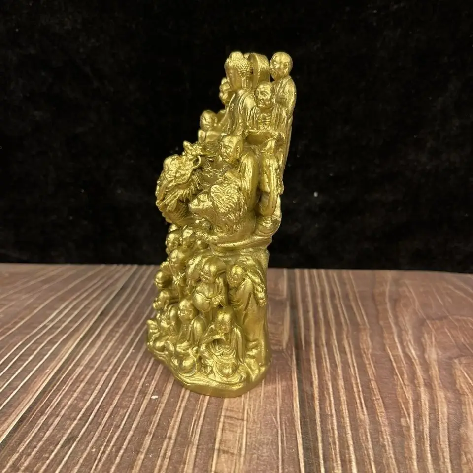 Copper Eighteen Arhats Buddha Statue Sakyamuni Buddha Statue Office Home Decor Gift for Desk Ornament