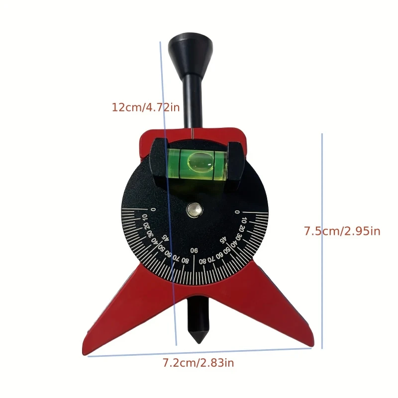 Pipe Center Finder, Pipefitter Tools w/Magnetic Centering Head Y-Type Pipe Fitting Tools w/Adjustable Dial Bubble Protractor